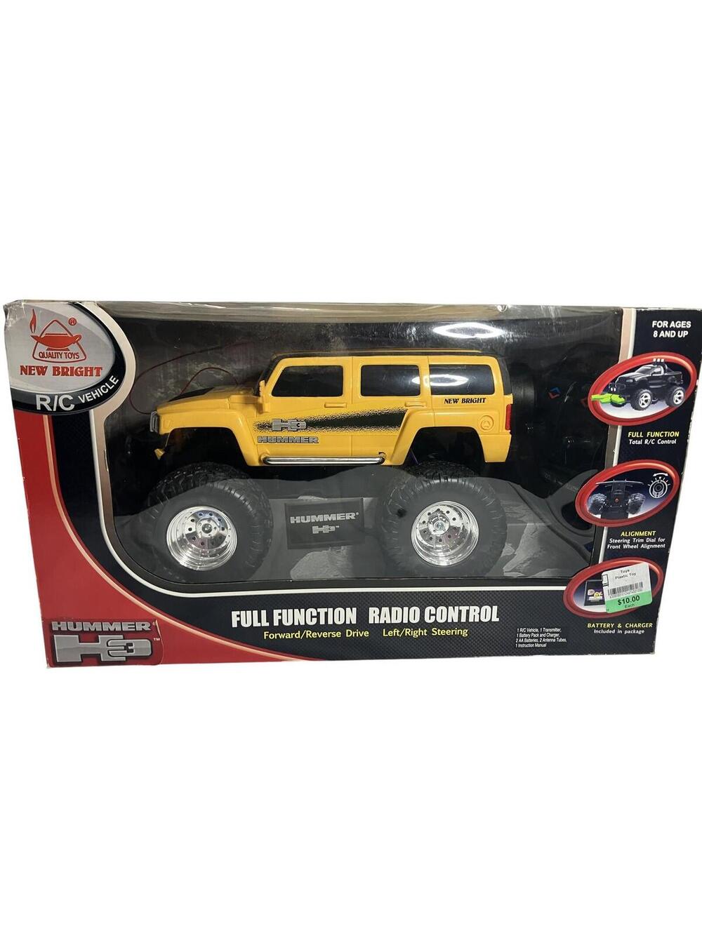 New Bright Hummer H3 Full Function R/C Truck 49MHz Yellow & Charger Toy